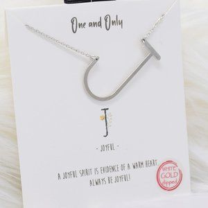 Sideways Initial " J "One and Only Necklaces - SV